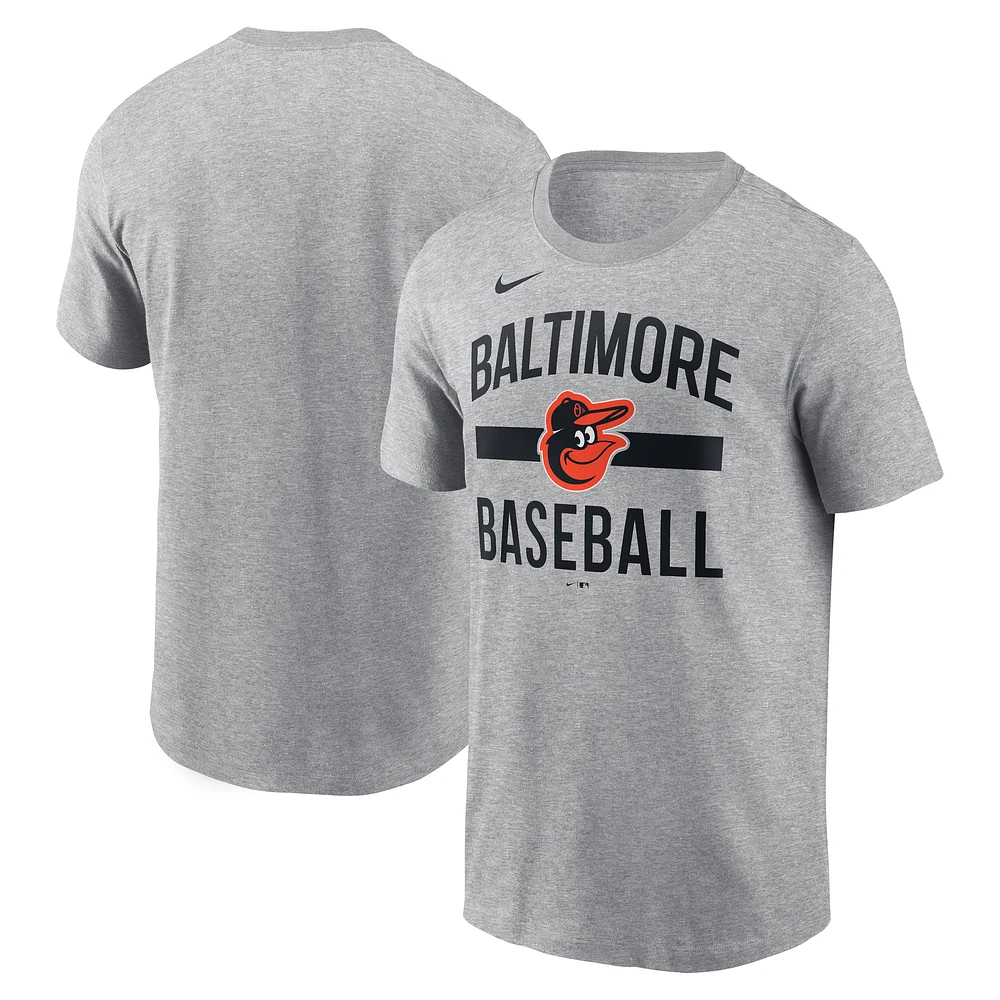 Men's Nike Heather Gray Baltimore Orioles Arched T-Shirt