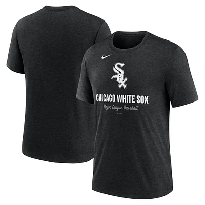 Men's Nike Heather Black Chicago White Sox Logo Tri-Blend T-Shirt