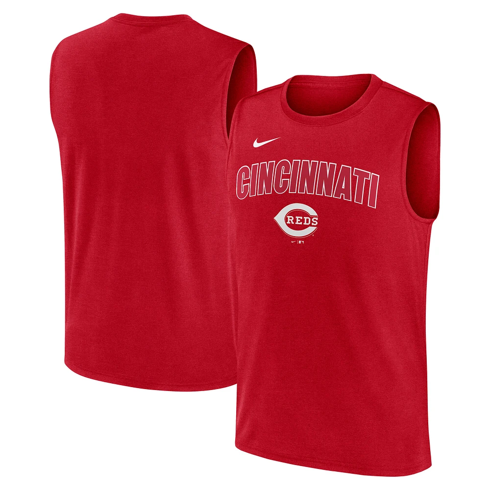Men's Nike Red Cincinnati Reds Knockout Dri-FIT Muscle Tank Top