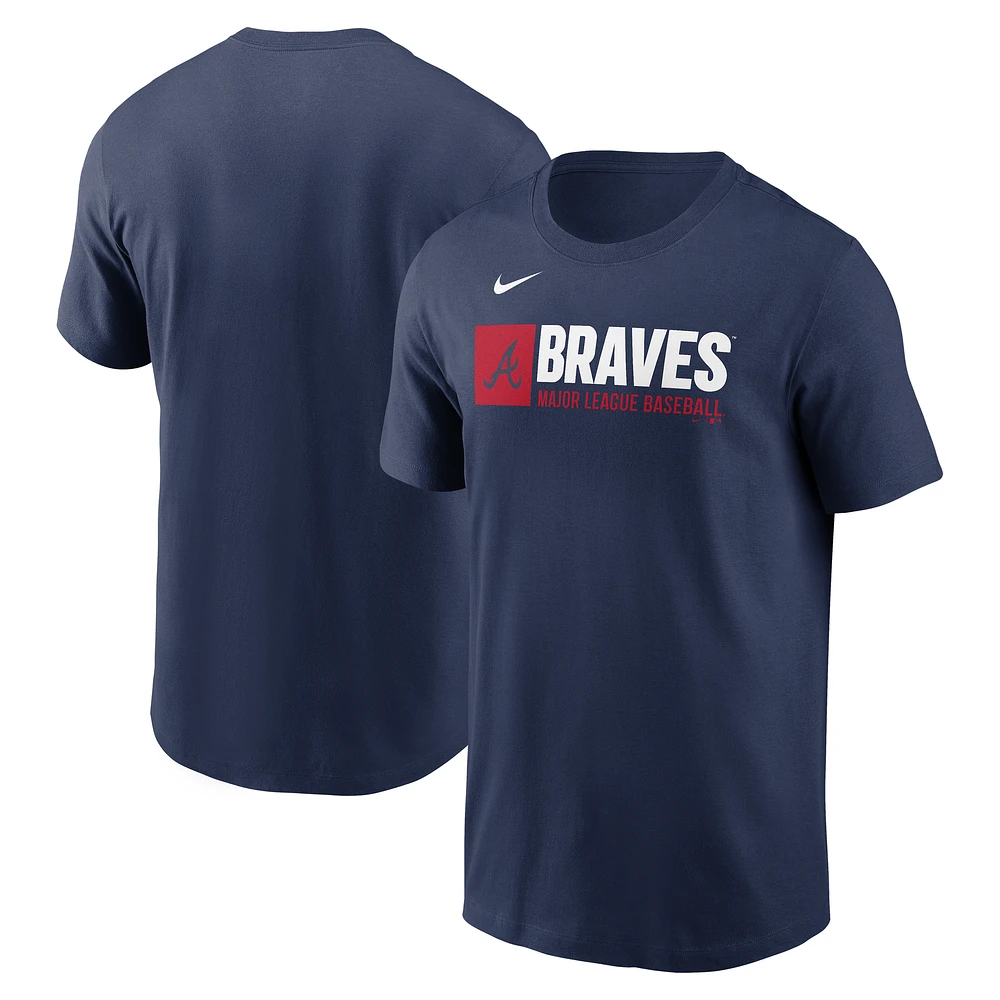 Men's Nike Navy Atlanta Braves Team Block T-Shirt