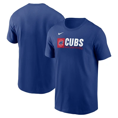 Men's Nike  Royal Chicago Cubs Team Block T-Shirt