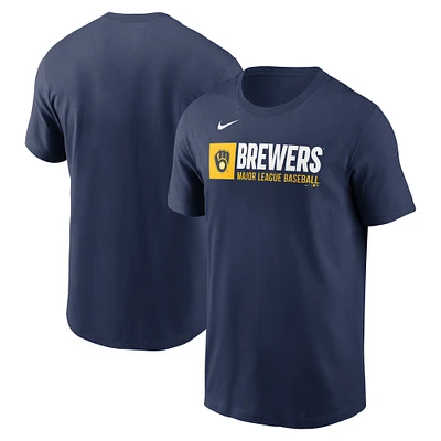 Men's Nike Navy Milwaukee Brewers Team Block T-Shirt