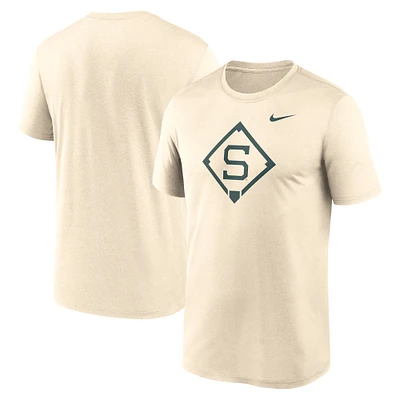 Men's Nike Cream Michigan State Spartans Legend Baseball Icon Performance T-Shirt