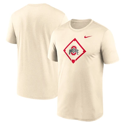 Men's Nike Cream Ohio State Buckeyes Legend Baseball Icon Performance T-Shirt