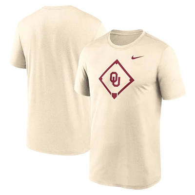 Men's Nike Cream Oklahoma Sooners Legend Baseball Icon Performance T-Shirt