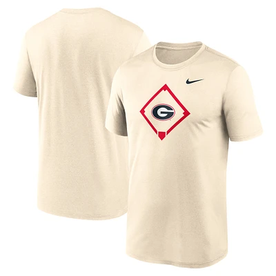 Men's Nike Cream Georgia Bulldogs Legend Baseball Icon Performance T-Shirt
