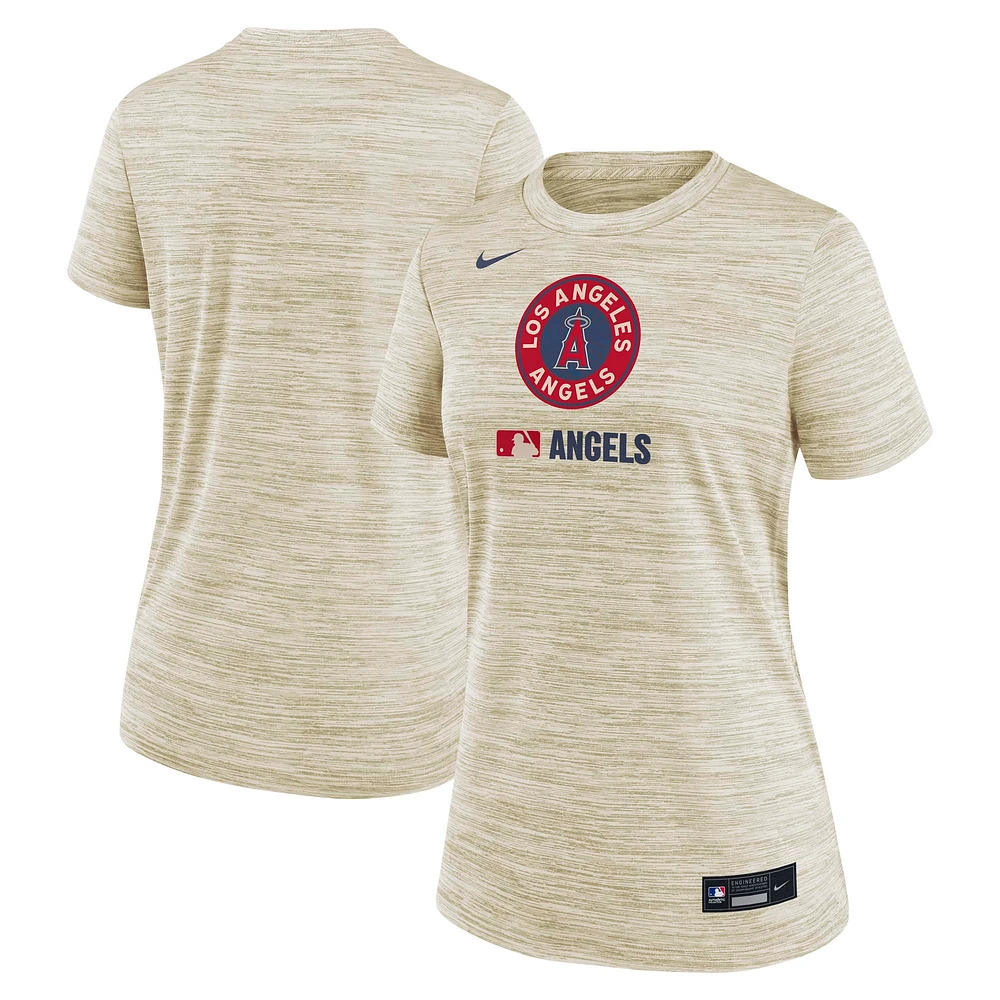 Women's Nike Natural Los Angeles Angels Authentic Collection City Connect Velocity Dri-FIT T-Shirt