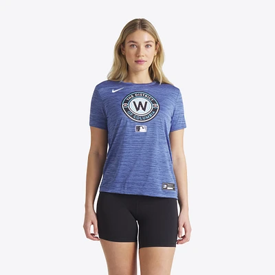 Women's Nike Blue Washington Nationals 2025 City Connect Authentic Collection Velocity Performance T-Shirt