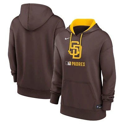 Women's Nike Brown San Diego Padres Authentic Collection Performance Pullover Hoodie