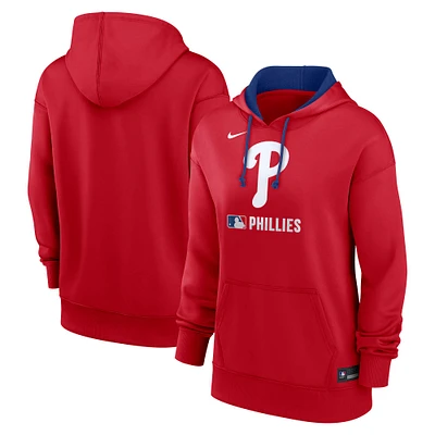 Women's Nike Red Philadelphia Phillies Authentic Collection Performance Pullover Hoodie