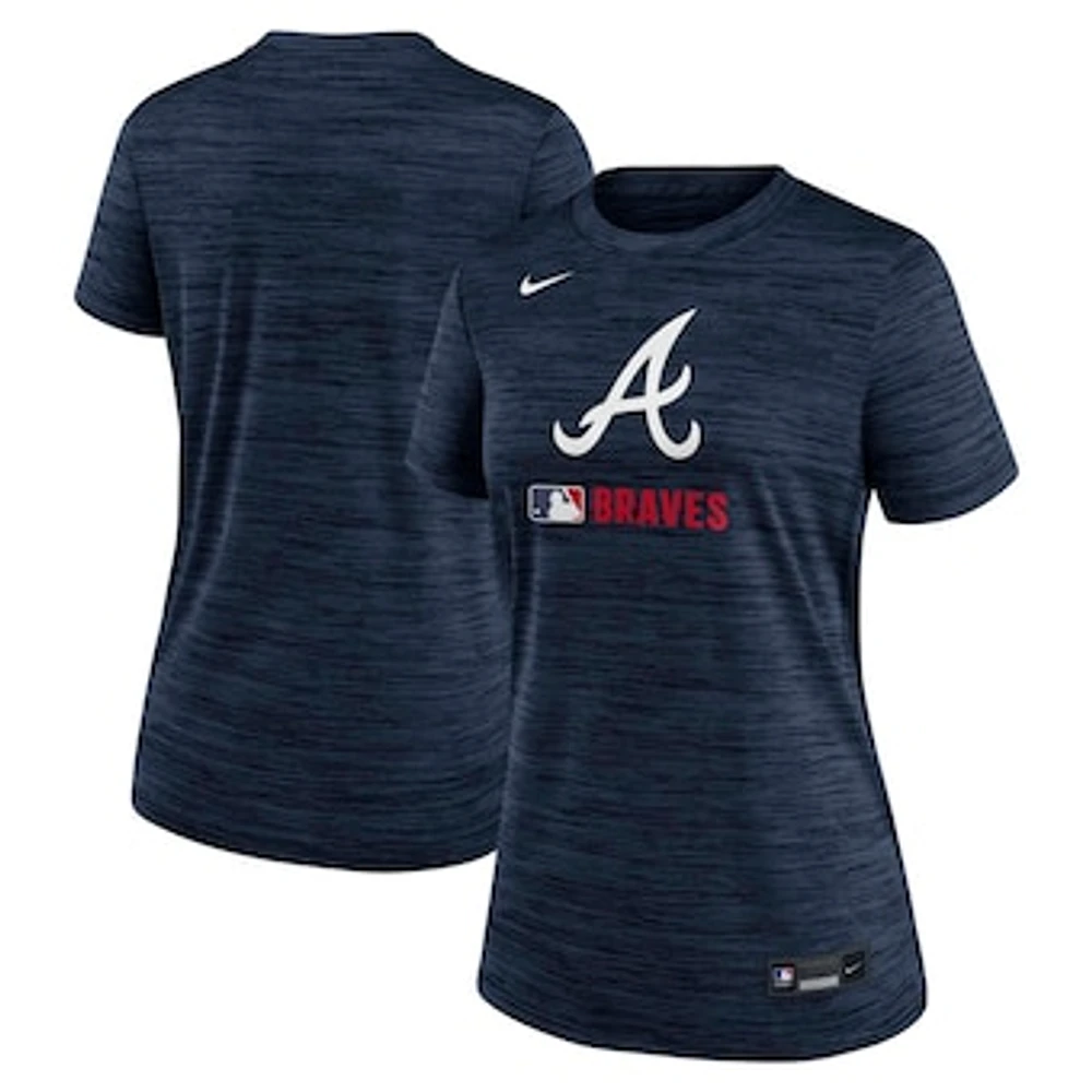 Women's Nike Navy Atlanta Braves Authentic Collection Velocity Performance T-Shirt
