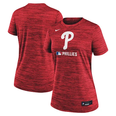 Women's Nike Red Philadelphia Phillies Authentic Collection Velocity Performance T-Shirt