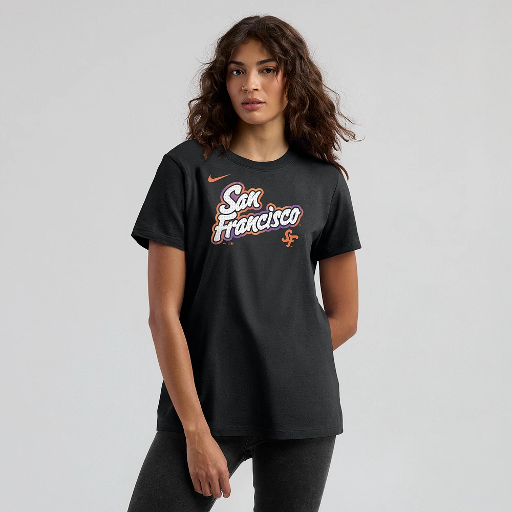 Women's Nike Black San Francisco Giants 2025 City Connect Wordmark T-Shirt