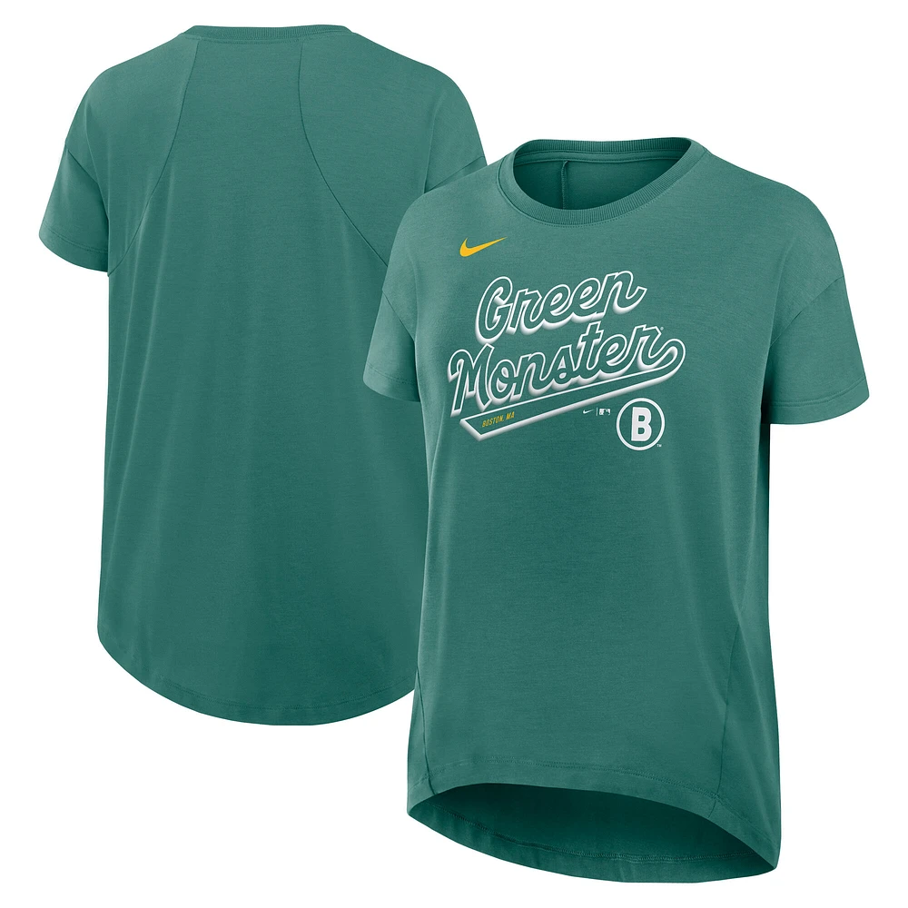 Women's Nike Green Boston Red Sox 2025 City Connect Flowy Fashion Tri-Blend Performance T-Shirt