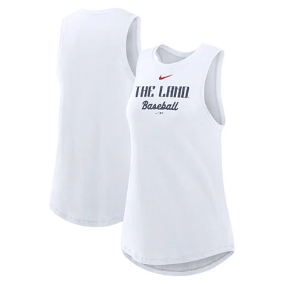Women's Nike White Cleveland Guardians City Connect Tricode High Neck Performance Tank Top
