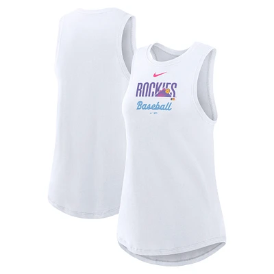 Women's Nike White Colorado Rockies 2025 City Connect Tri-Code High Neck Performance Tank Top