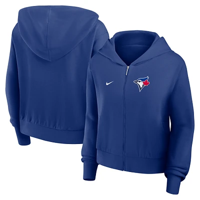 Women's Nike Royal Toronto Blue Jays Cropped Chill Full-Zip Hoodie