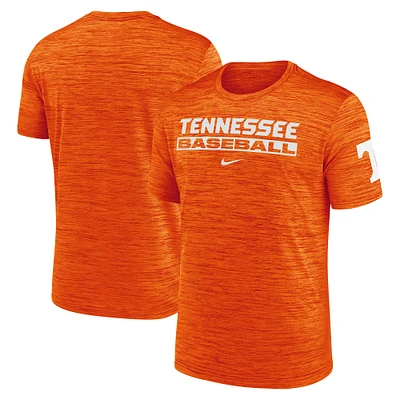 Men's Nike Tennessee Orange Volunteers Velocity Baseball Wordmark Stack Performance T-Shirt