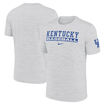 Men's Nike Ash Kentucky Wildcats Velocity Baseball Wordmark Stack Performance T-Shirt