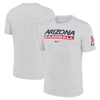 Men's Nike Ash Arizona Wildcats Velocity Baseball Wordmark Stack Performance T-Shirt