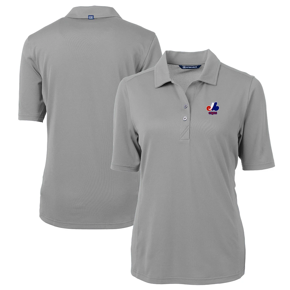 Women's Cutter & Buck Montreal Expos Cooperstown Collection DryTec Virtue Eco Pique Recycled Polo