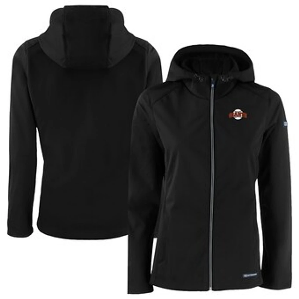 Women's Cutter & Buck Black San Francisco Giants Evoke Eco Softshell Recycled Full-Zip Jacket