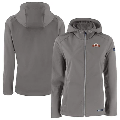 Women's Cutter & Buck Gray San Francisco Giants Evoke Eco Softshell Recycled Full-Zip Jacket