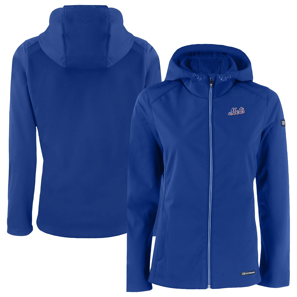 Women's Cutter & Buck Royal New York Mets Evoke Eco Softshell Recycled Full-Zip Jacket