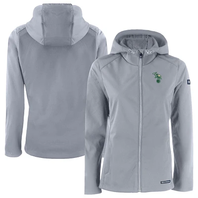 Women's Cutter & Buck Gray Athletics Evoke Eco Softshell Recycled Full-Zip Jacket