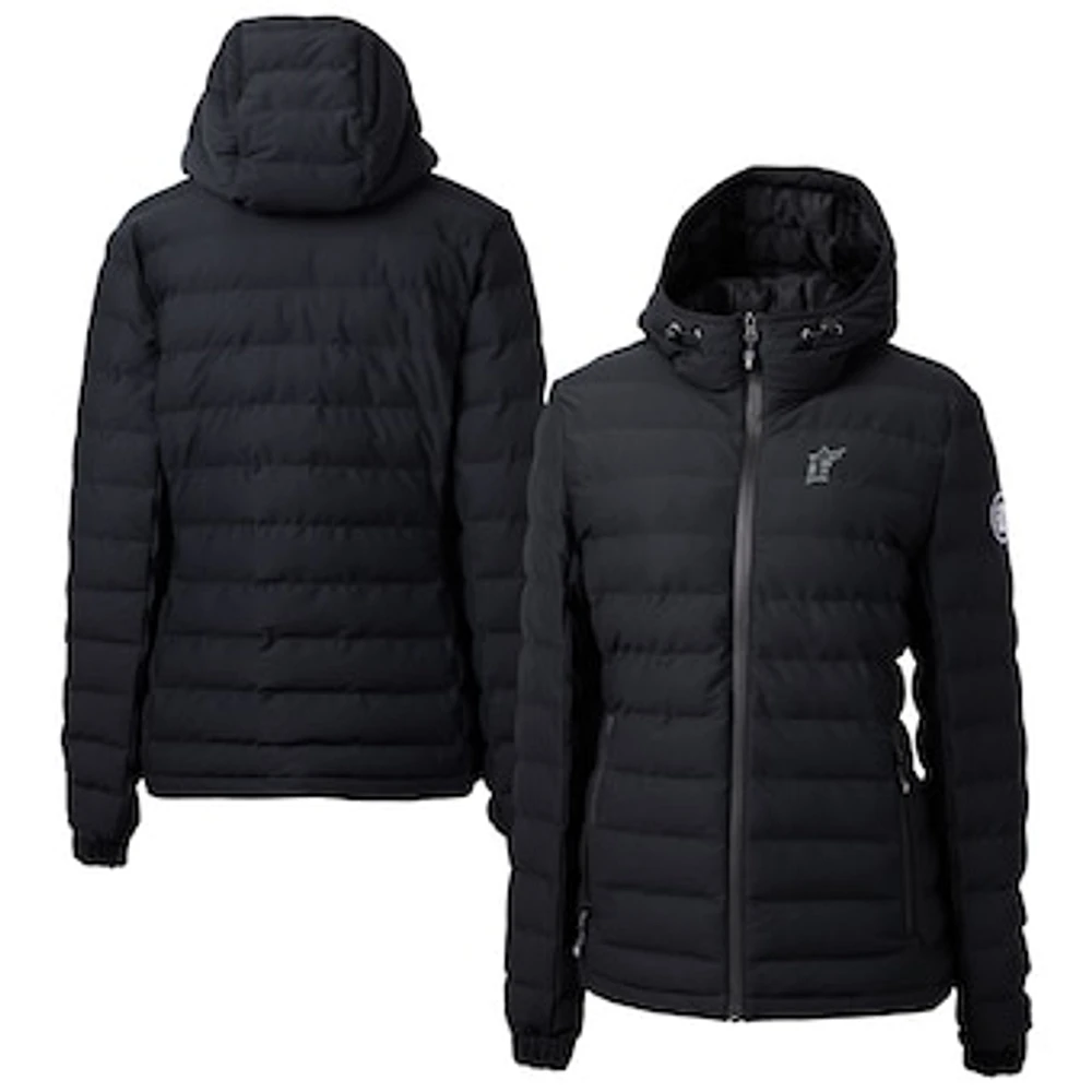 Women's Cutter & Buck Black Florida Marlins Cooperstown Collection Mission Ridge Repreve Eco Insulated Puffer Jacket
