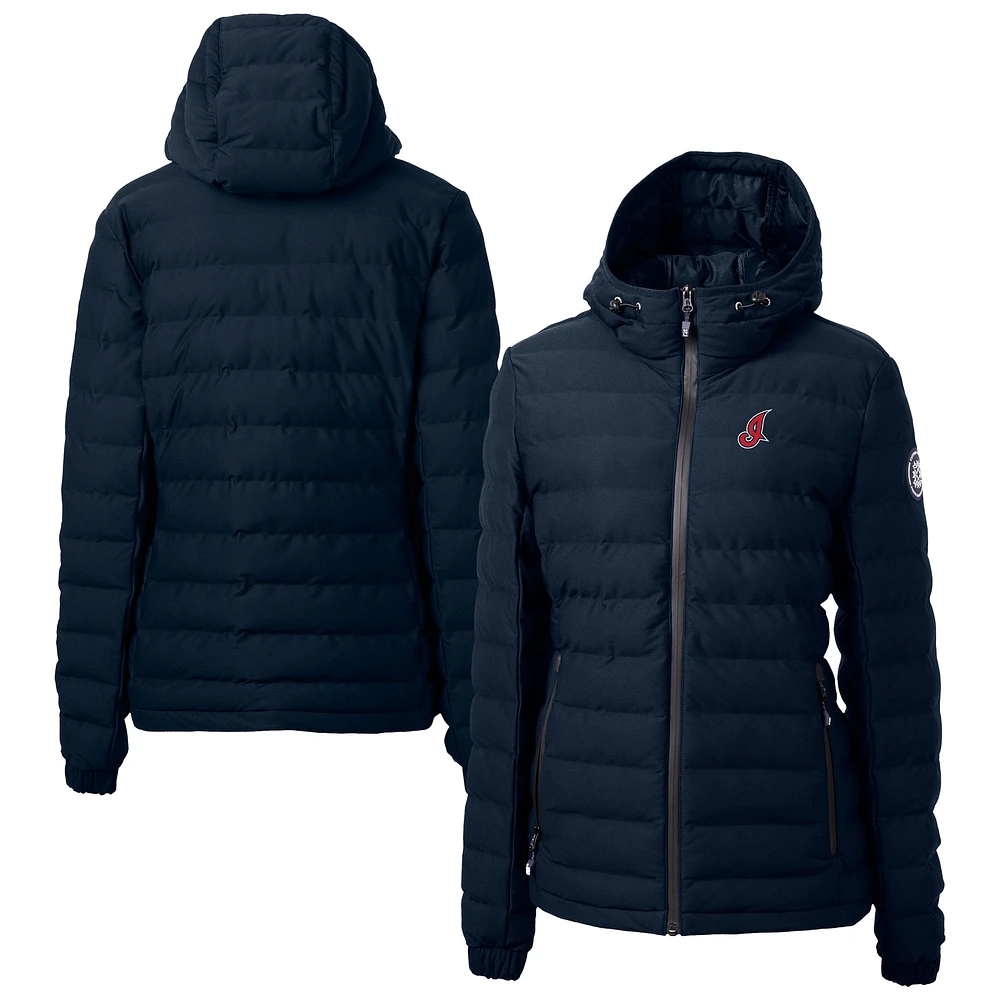 Women's Cutter & Buck Navy Cleveland Indians Cooperstown Collection Mission Ridge Repreve Eco Insulated Puffer Jacket