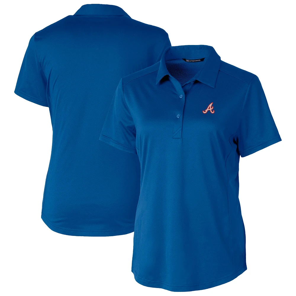 Women's Cutter & Buck Royal Atlanta Braves DryTec Prospect Textured Stretch Polo