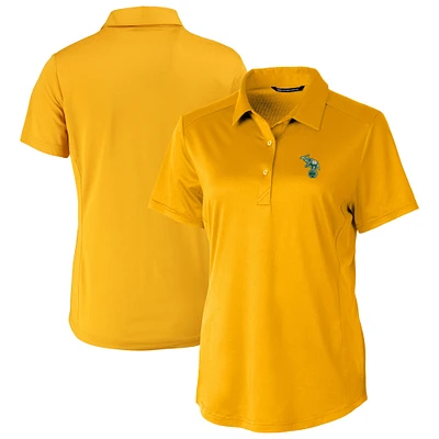 Women's Cutter & Buck Gold Athletics DryTec Prospect Textured Stretch Polo