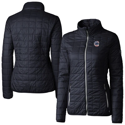 Women's Cutter & Buck Navy Chicago Cubs Americana Rainier PrimaLoft Eco Insulated Full-Zip Puffer Jacket