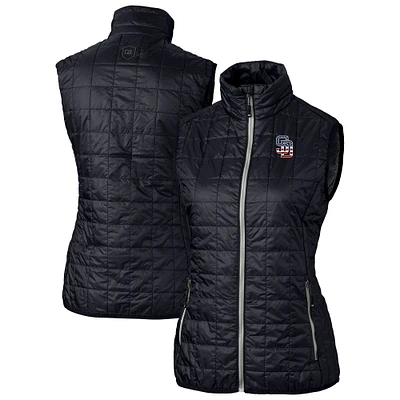 Women's Cutter & Buck Navy San Diego Padres Americana Rainier PrimaLoft Eco Insulated Full-Zip Puffer Vest