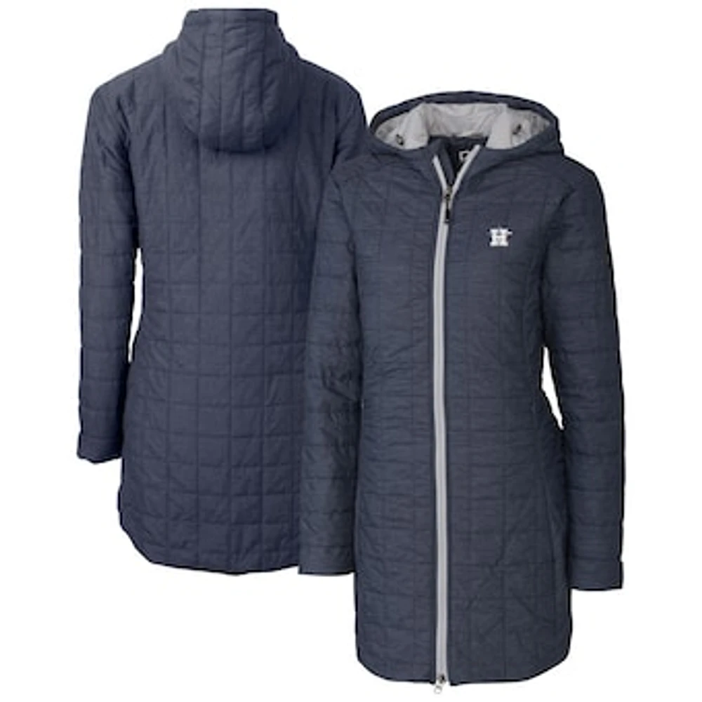 Women's Cutter & Buck Anthracite Houston Astros Rainier Primaloft Eco Insulated Hooded Full-Zip Long Coat