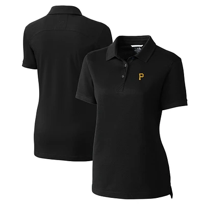 Women's Cutter & Buck Black Pittsburgh Pirates DryTec Advantage Tri-Blend Pique Polo