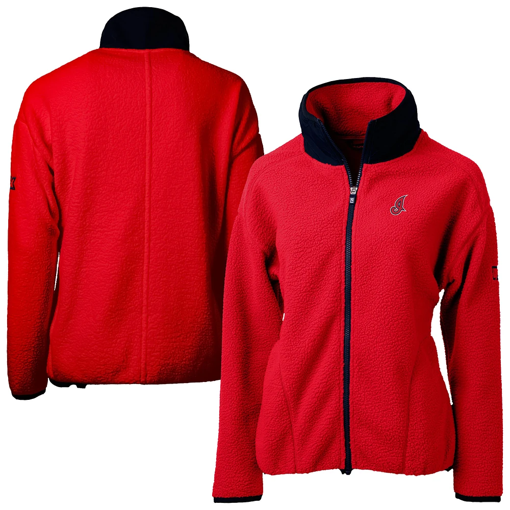 Women's Cutter & Buck Cleveland Indians Cooperstown Collection Cascade Eco Sherpa Full-Zip Fleece Jacket