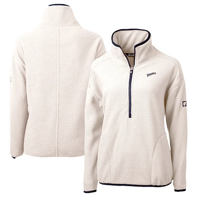 Women's Cutter & Buck Cream San Diego Padres Cooperstown Collection Cascade Eco Sherpa Fleece Half-Zip Pullover Jacket