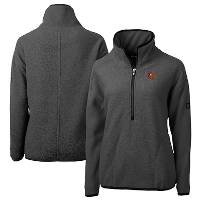 Women's Cutter & Buck Charcoal Baltimore Orioles Cascade Eco Sherpa Fleece Half-Zip Pullover Jacket