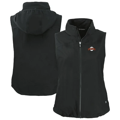 Women's Cutter & Buck Black San Francisco Giants Charter Eco Recycled Full-Zip Vest