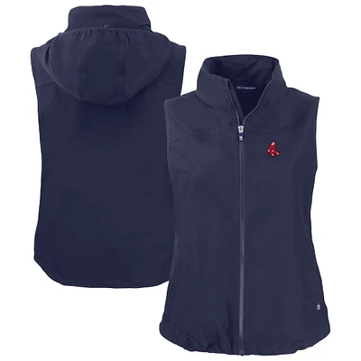 Women's Cutter & Buck Navy Boston Red Sox Charter Eco Recycled Full-Zip Vest