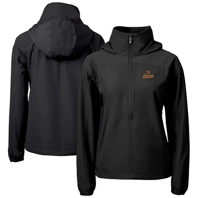 Women's Cutter & Buck Black Houston Astros Charter Eco Recycled Half-Zip Anorak Jacket