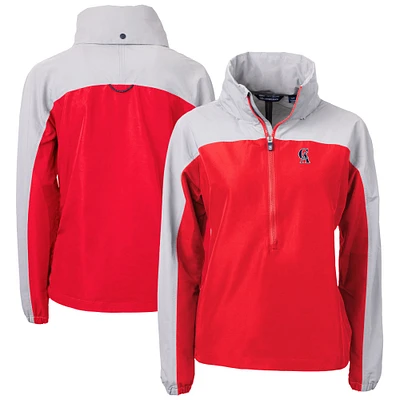 Women's Cutter & Buck California Angels Cooperstown Collection Charter Eco Recycled Half-Zip Anorak Jacket