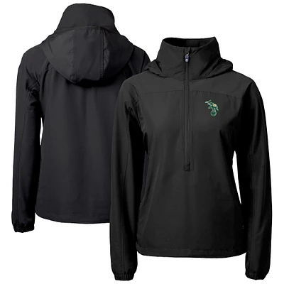Women's Cutter & Buck Black Athletics Charter Eco Recycled Half-Zip Anorak Jacket