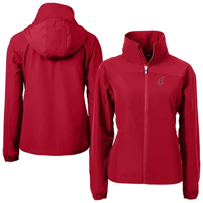 Women's Cutter & Buck Red Cleveland Indians Cooperstown Collection Charter Eco Recycled Full-Zip Jacket
