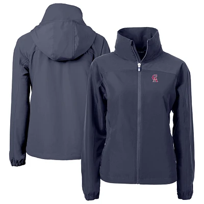 Women's Cutter & Buck Navy California Angels Cooperstown Collection Charter Eco Recycled Full-Zip Jacket