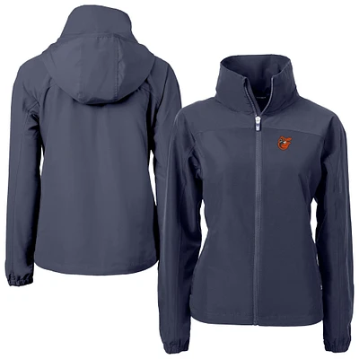 Women's Cutter & Buck Navy Baltimore Orioles Charter Eco Recycled Full-Zip Jacket