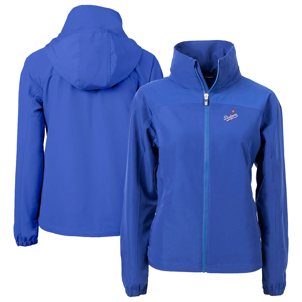 Women's Cutter & Buck Royal Los Angeles Dodgers Charter Eco Recycled Full-Zip Jacket
