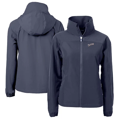 Women's Cutter & Buck Navy San Diego Padres Cooperstown Collection Charter Eco Recycled Full-Zip Jacket